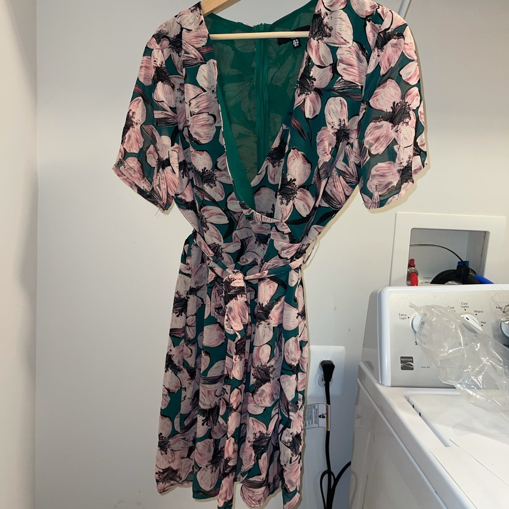 Floral Wrap belted dress